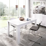 thumbnail of Dmora Tavolo allungabile Midland, Consolle estensibile per sala da pranzo, Tavolo apribile da cucina con prolunga, 140/190x90h78 cm, Bianco lucido