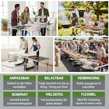 thumbnail of Multifunktionstisch 3er-Set 100 x 60 cm Tapeziertisch 90kg Gesamtbelastung höhenverstellbar Camping