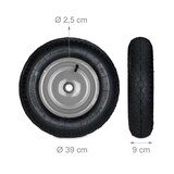 thumbnail of Relaxdays Schubkarrenrad 4.80 4.00-8, luftbereift, Stahlfelge, 3 Adapter, Ersatzrad Schubkarre, bis 120 kg, schwarz-grau
