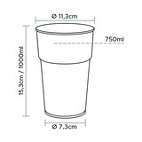 thumbnail of MONOUSO - Plastikbecher Transparent 1000ml/1L (750 Stück)