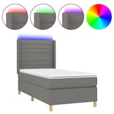 thumbnail of vidaXL Boxspringbett mit Matratze & LED Dunkelgrau 80x200 cm Stoff