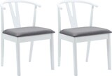 thumbnail of vidaXL Esszimmerstuhl 2 pcs Weiß und Grau Massives Gummiholz