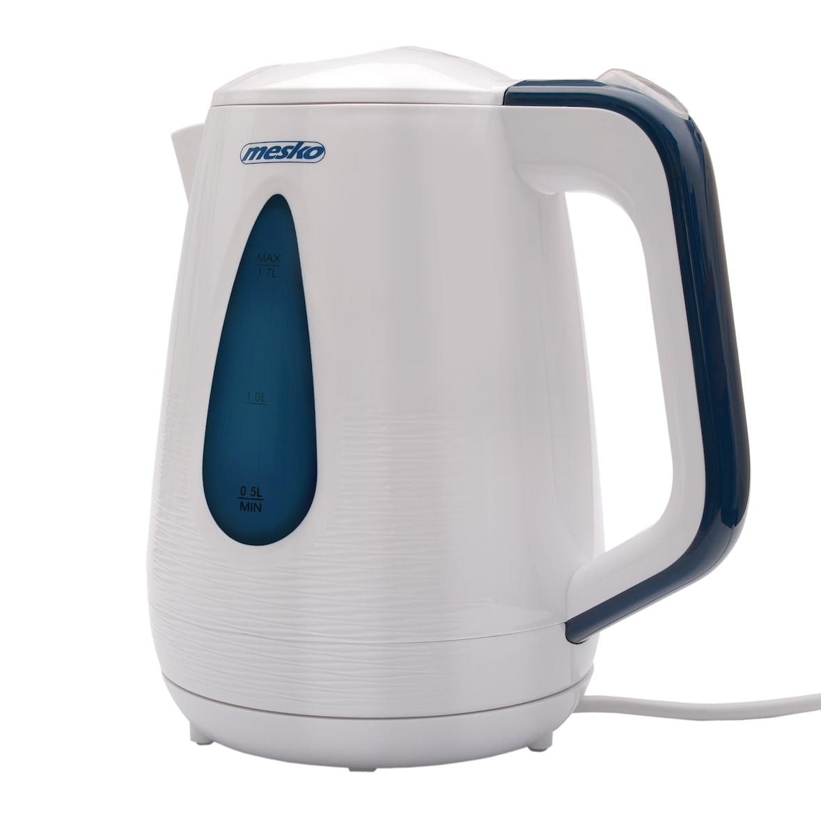 Mesko MS 1261 Hervidor Agua Eléctrico, 1,7L, Resistencia Oculta, Inalámbrico, Apagado Automático, Base 360º, Blanco, 2200W