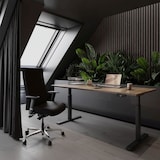 thumbnail of Bisley E-WonderTech elektrisch höhenverstellbarer Schreibtisch 160x80 cm in Schwarz/Walnuss - Elektrischer Tisch höhenverstellbar mit Memory-Funktion