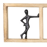 thumbnail of Dekofigur Moments Schwarz 52,5 cm Mangoholz Aluminium Wandfigur mit drei Figuren Symbol für Gemeinschaft Begegnung Zusammenhalt Dekoration Handarbeit