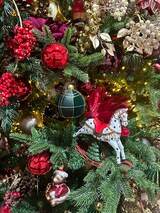 thumbnail of Dekofigur Schaukelpferd 18,5cm Keramik Deko Aufsteller Weihnachtsdeko Tischdeko Keramikfigur Weihnachten Figur Weiß / Braun