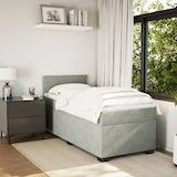 thumbnail of vidaXL Boxspringbett mit Matratze Hellgrau 90x190 cm Samt
