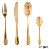 thumbnail of Secret de Gourmet - Juego de cubiertos de 16 piezas de Acero Inoxidable color dorado
