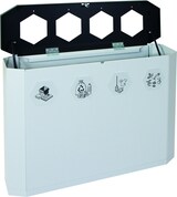 thumbnail of Sixco Recycling-Station-4fach, 4 x 45 Liter, lichtgrau