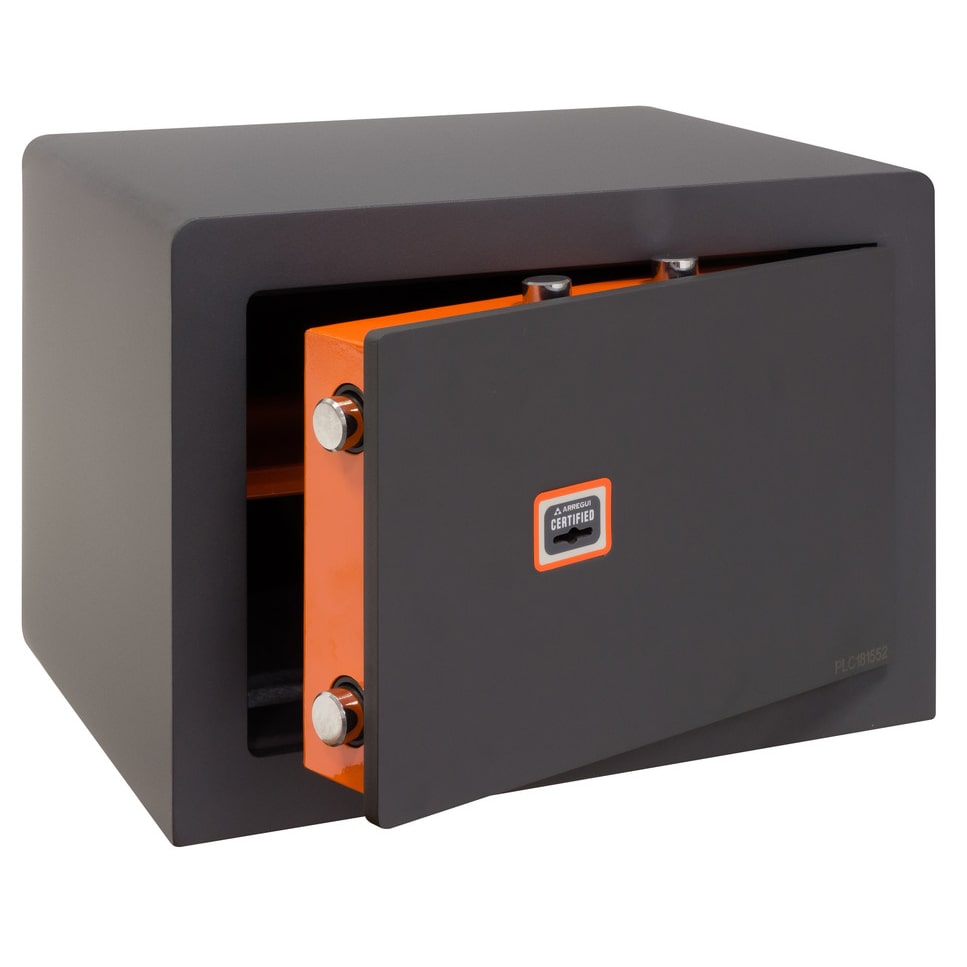 ARREGUI Plus C 180340 Caja fuerte con llave, Caja de seguridad con apertura certificada de llave, para casa y negocio, 27 x 38,5 x 30 cm, 23L