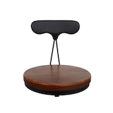 thumbnail of 2er-Set Barhocker mit Lehne | Sitzhöhe 64-83cm | höhenverstellbar drehbar Fußablage | Industrial Metall Holz | Braun | Gestell Schwarz | Barstuhl