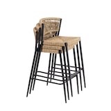 thumbnail of METRO PROFESSIONAL Cadeira de bar empilhável Lario, alumínio/poliuretano, design de corda, preto