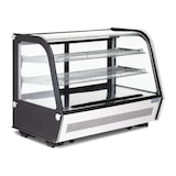 thumbnail of Vitrina refrigerada con 2 puertas, 2 estantes, acero inoxidable/cristal, 68.6x69.6x56.8 cm, refrigeración por aire, 160L, negra/plateada, Polar CD230