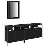 thumbnail of Helloshop26 - Modernes Badezimmermöbel-Set mit Stauraum und Spiegel 80 x 30 x 60 cm schwarzes Holzwerkstoff 02_0055931