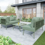 thumbnail of Merax Garten-Lounge-Set aus Eisen, Gartenmöbel-Set aus grünem Seil, L-förmiges Gartenmöbel-Set, Lounge-Set aus grünem Seil mit Sitzkissen