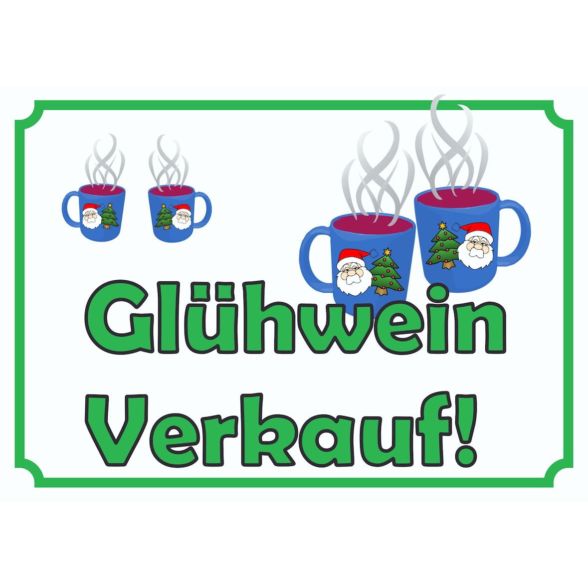Glühwein Verkaufsschild Schild A2 (420x594mm)