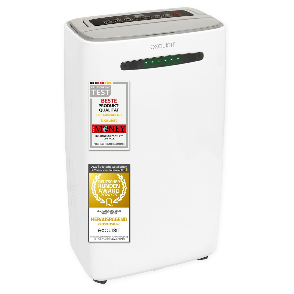 Exquisit Mobiler Luftentfeuchter, 5,5 Liter Wassertank, 400 Watt, 180m³/h, Timer, Für 30-35m², Betriebs-LED, Kindersicherung, LE 2055 wes