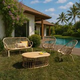 thumbnail of Now's Home - Salon de jardin en rotin tressé et métal