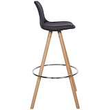 thumbnail of Décoshop26 - Tabouret de bar chaise haute x1 repose-pieds style scandinave en tissu gris foncé structure en bois clair rond 10_0004633