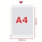 thumbnail of Esselte Prospekthülle  DIN A4 Genarbt Transparent 70 Mikron PP (Polypropylen) Öffnung oben 11 Löcher 237520T 100 Stück