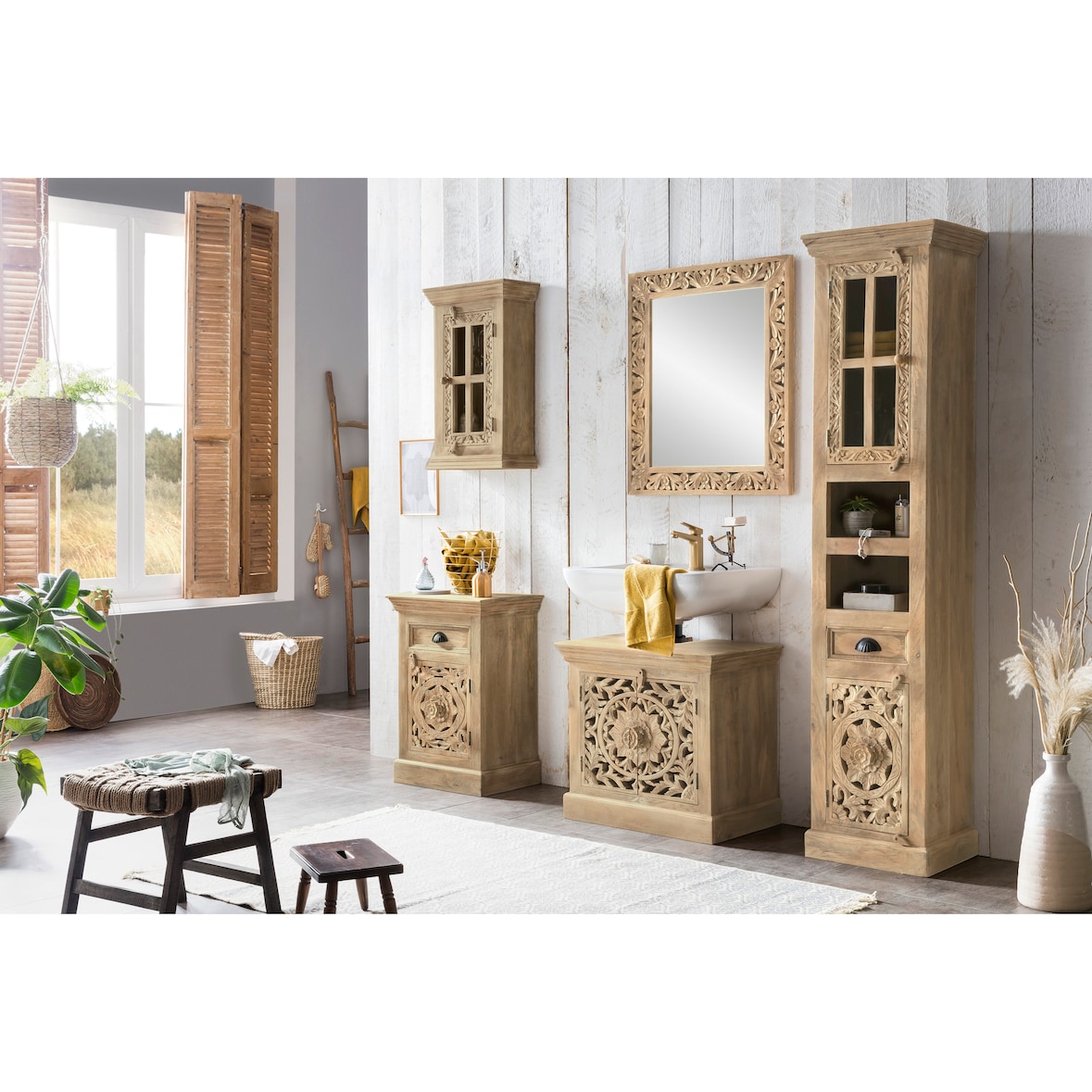 SIT Möbel Commode en manguier | 1 porte, 1 tiroir | naturel | L 50 x P 35 x H 72 cm