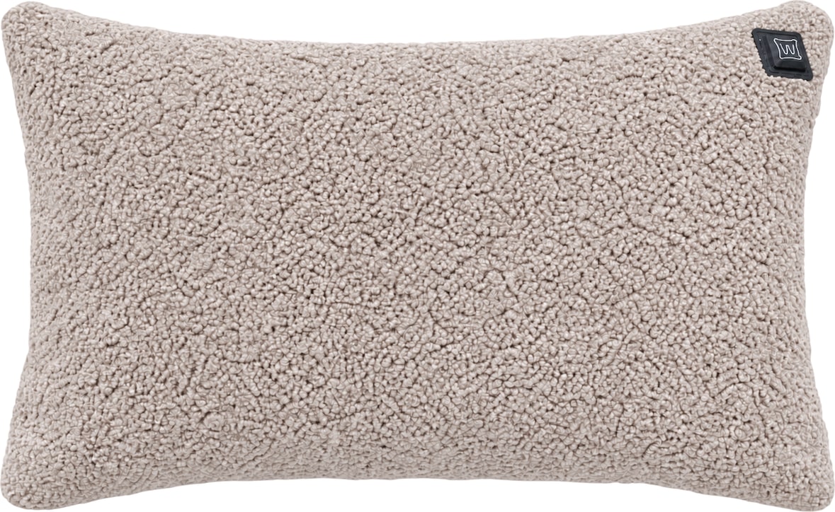 Kabelloses Heizkissen mit Akku (10.000mAh) - Teddy-Boucle Hellgrau - Wärmekissen 50x30cm inkl. 2,5m USB-Kabel
