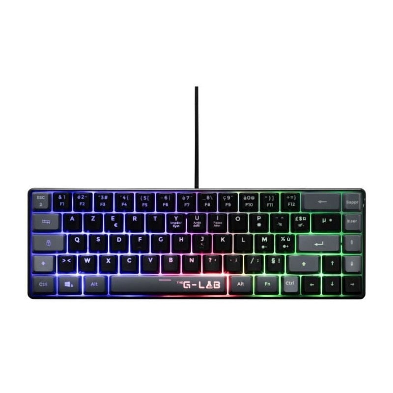 Clavier Gaming - The G-lab - Keyz-hydro-bkg/fr - Membrane 60% 2 Couleurs Touches Noires + Grises