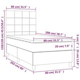 thumbnail of vidaXL Boxspringbett mit Matratze & LED Hellgrau 80x200 cm Stoff