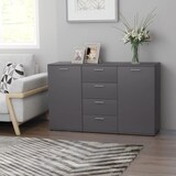 thumbnail of Sideboard Grau 120x35,5x75 cm Holzwerkstoff