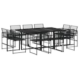 thumbnail of vidaXL 11-tlg. Garten-Essgruppe Schwarz Poly Rattan