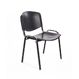 thumbnail of Set di 6 sedie per sala attesa ufficio studio conferenze riunione ospite  impilabili in plastica nera