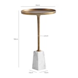 thumbnail of Beistelltisch Echter Marmor Metall 34x34x58 cm Anstelltisch Gold Weiß, Kleiner Abstelltisch Rund, Wohnzimmertisch Couch Modern, Marmortisch