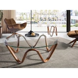 thumbnail of Angel Cerdá  Runder Ecktisch aus gehärtetem Glas und Nussbaumholz 2125C