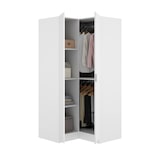 thumbnail of Dmora Guardaroba Elgon, Mobile angolare per camera da letto, Armadio appendiabiti ad angolo a 2 ante battenti, 91x93h184 cm, Bianco