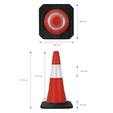 thumbnail of ECD Germany 9 x Verkehrskegel 51 cm Rot-Weiß mit Fuß Reflektierend Warnkegel Leitkegel Verkehrshütchen Markierungskegel