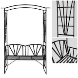 thumbnail of Rosenbogen mit Sitzbank 210 cmschwarz
