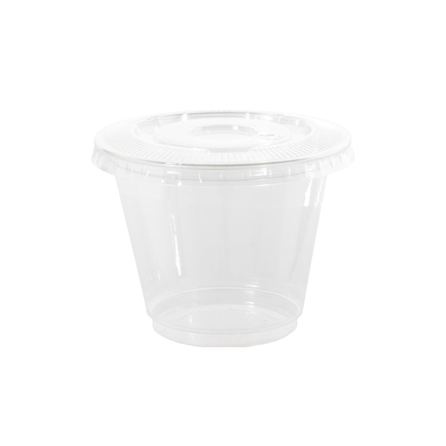 Coupe à dessert et couvercle en PET transparent 260 mL x 100