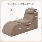 thumbnail of Merax Relaxsessel ergonomisch, Einzelsofa mit abnehmbarer Sitzauflage und Seitentasche, Khaki
