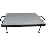 thumbnail of Piastra in pietra lavica corredata di telaio ferro con piedini 40x30 cm