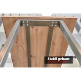 thumbnail of bümö Meetingpoint Industrial Look, Bistrotisch eckig 175 x 68 cm, Stehtisch Holz-Platte, Bartisch Asteiche, Gestell aus Metall natur, Buffettisch,