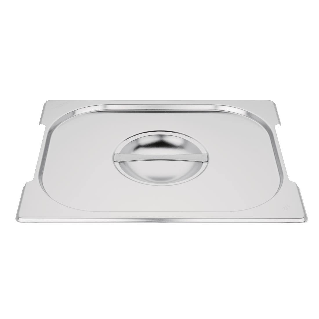 Tampa GN 1/2 em aço inoxidável Gastro Tray com pega em aço inoxidável 325x265xmm VOGUE