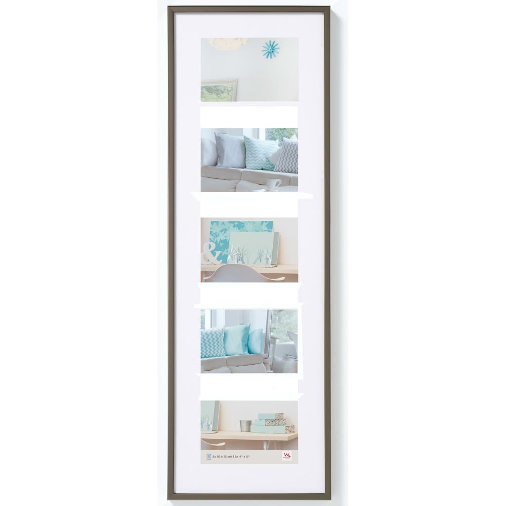 New Lifestyle Gallery Fotolijst 5x 10x15 cm, STAAL