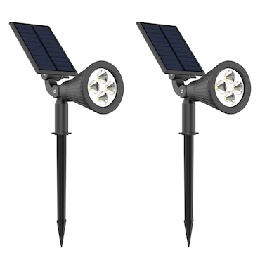 Pack 6 Focos Solares Estaca Jardín - Panel Independiente 200 Lúmenes LED - Luz Blanca 6500K - Automático IP65 Senderos Parques