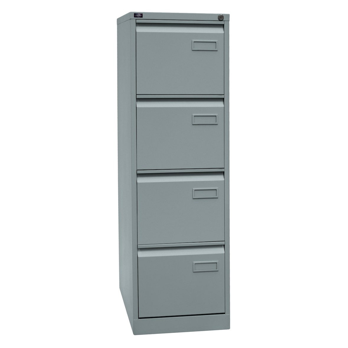 BISLEY Light Hängeregistraturschrank mit Schloss aus Metall in silber, 4 Schubladen, einbahnig - Hängeregisterschrank abschließbar, Hängeregistratur