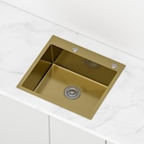 thumbnail of Gasfrit - Keukenspoelbak met sifon voor opbouwmontage van roestvrij staal goudkleurig, 1 spoelbak, 540 x 490 x 200 mm