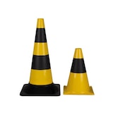 thumbnail of Leitkegel zum Markieren, Absichern oder Absperren von Gefahrenzonen, Baustellen, Bereichen und Wegen, Schwarz/Gelb, 50 cm