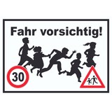 thumbnail of Fahr vorsichtig Schild 30 km/h Schild A5 (148x210mm)