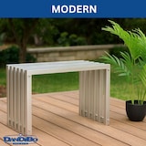thumbnail of DanDiBo Sitzhocker Edelstahl Modern Wetterfest Metall Massiv 96643 Sitzbank 60 cm Outdoor Garten Hocker Lamellenbank Lamellenhocker