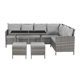 thumbnail of SVITA MADISON polyrattan dining set tuinmeubelset rotan lounge hoekbank grijs
