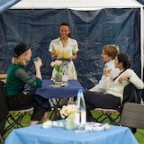 thumbnail of Relaxdays Seitenteile für Pavillon, 6er Set, 2x3m, wasserdicht, Fenster & Tür, PE, Seitenwände mit Klettverschluss, blau